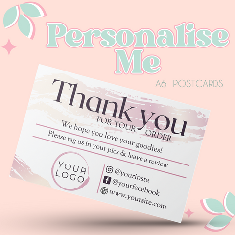 Predesigned PINK Thank you cards